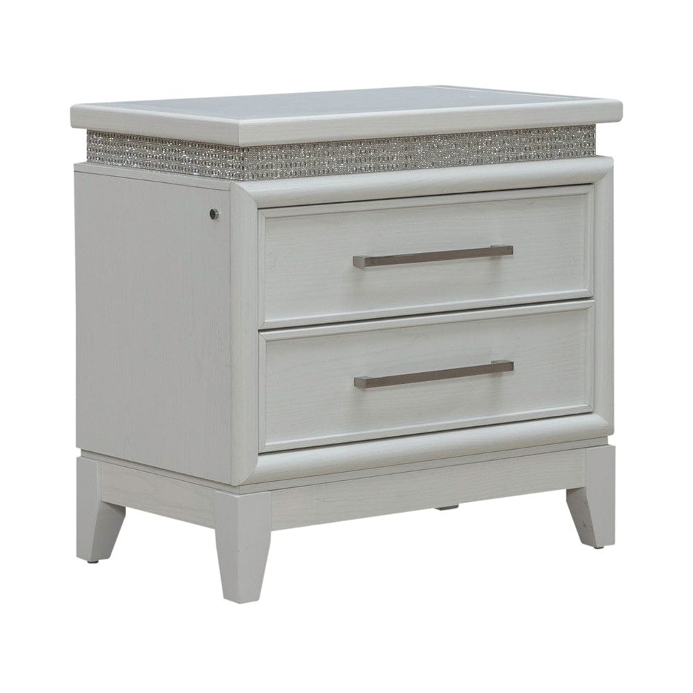 Liberty Furniture - Reflections - Nightstand w/ Lights and Charging Station in White - 781-BR61 view 3