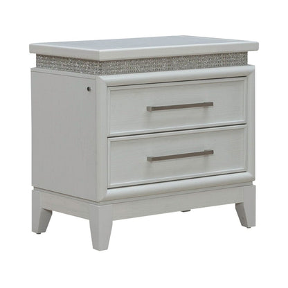 Liberty Furniture - Reflections - Nightstand w/ Lights and Charging Station in White - 781-BR61 view 3
