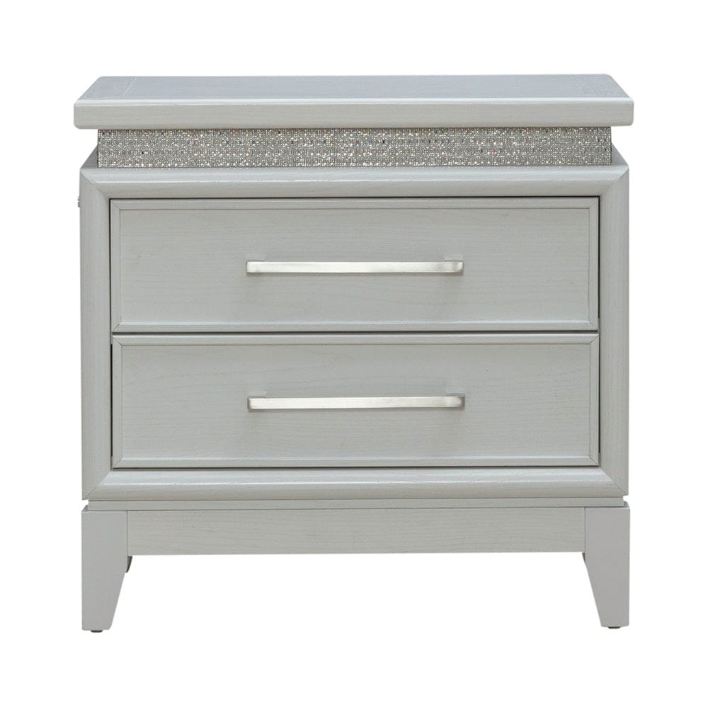 Liberty Furniture - Reflections - Nightstand w/ Lights and Charging Station in White - 781-BR61 view 4