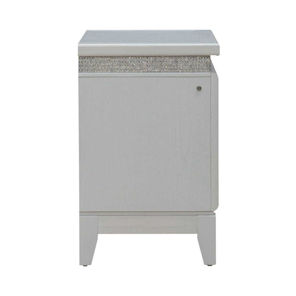 Liberty Furniture - Reflections - Nightstand w/ Lights and Charging Station in White - 781-BR61 view 5