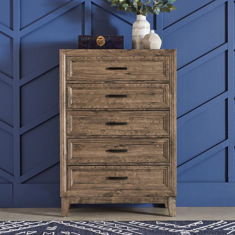Liberty Furniture - Ridgecrest - King Storage Bed, Dresser & Mirror, Chest in Brown - 384-BR-KSBDMC view 4