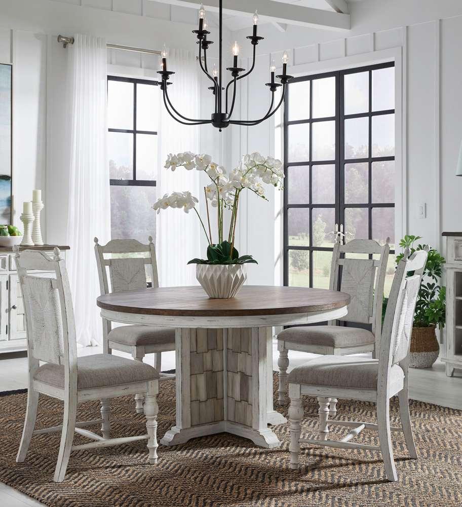 Liberty Furniture - River Place 5 Piece Pedestal Table Set  - 237-DR-5PDS veiw 1