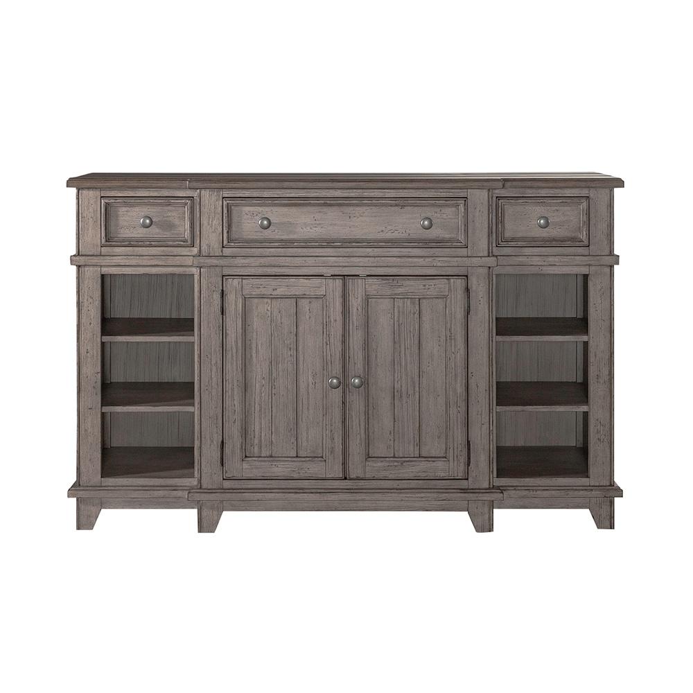 Liberty Furniture - River Place Breakfront Server in Riverstone Gray & Tobacco - 237G-SR6642 veiw 6