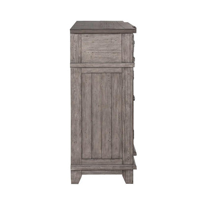 Liberty Furniture - River Place Breakfront Server in Riverstone Gray & Tobacco - 237G-SR6642 veiw 7