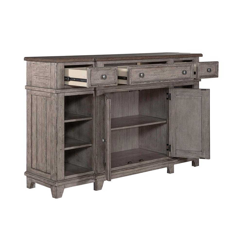 Liberty Furniture - River Place Breakfront Server in Riverstone Gray & Tobacco - 237G-SR6642 veiw 10