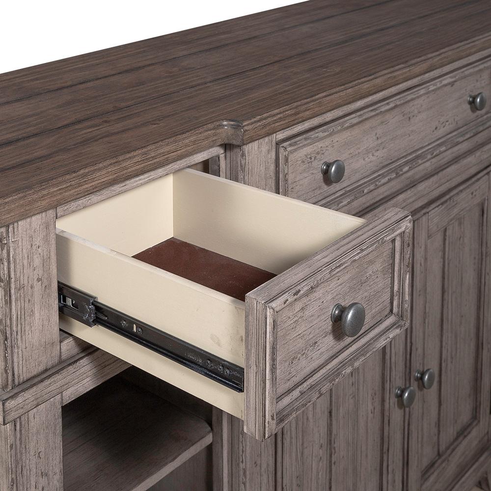 Liberty Furniture - River Place Breakfront Server in Riverstone Gray & Tobacco - 237G-SR6642 veiw 12
