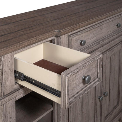 Liberty Furniture - River Place Breakfront Server in Riverstone Gray & Tobacco - 237G-SR6642 veiw 12
