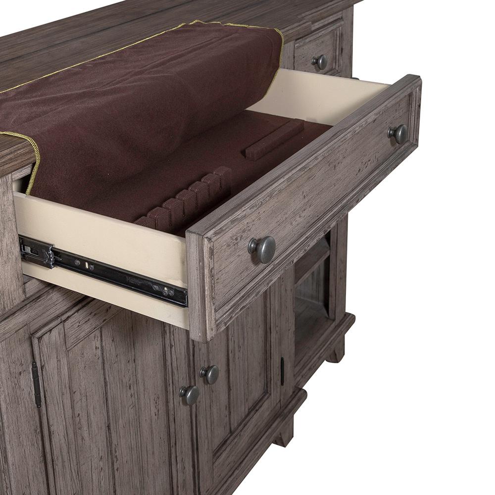 Liberty Furniture - River Place Breakfront Server in Riverstone Gray & Tobacco - 237G-SR6642 veiw 13