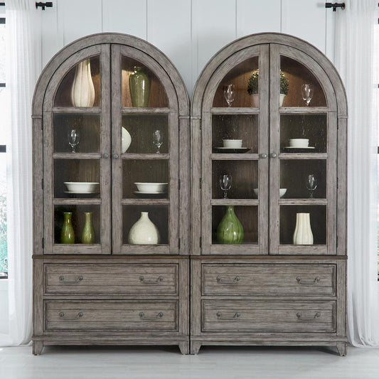 Liberty Furniture - River Place Bunching Curio Set  in Riverstone White & Tobacco - 237G-DR-BC veiw 1