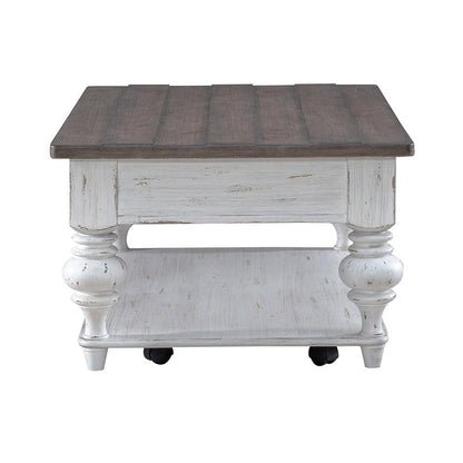 Liberty Furniture - River Place Cocktail Table in Riverstone White & Tobacco - 237-OT1010 veiw 6