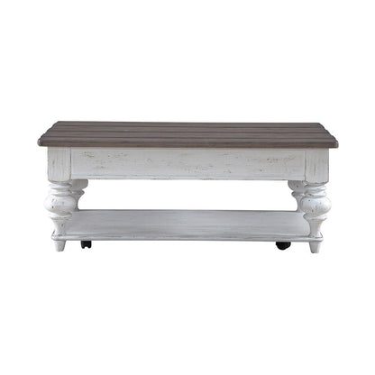 Liberty Furniture - River Place Cocktail Table in Riverstone White & Tobacco - 237-OT1010 veiw 7