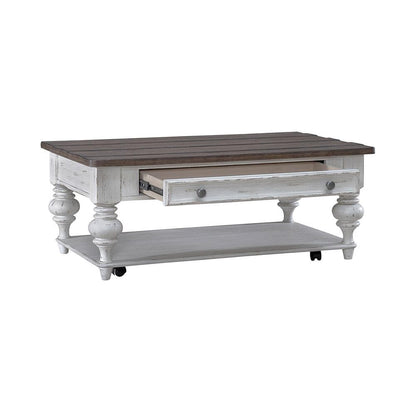 Liberty Furniture - River Place Cocktail Table in Riverstone White & Tobacco - 237-OT1010 veiw 9
