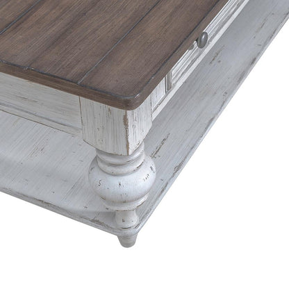 Liberty Furniture - River Place Cocktail Table in Riverstone White & Tobacco - 237-OT1010 veiw 10
