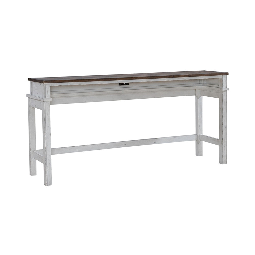 Liberty Furniture - River Place Console Bar Table in Riverstone White & Tobacco - 237-OT7636 veiw 2