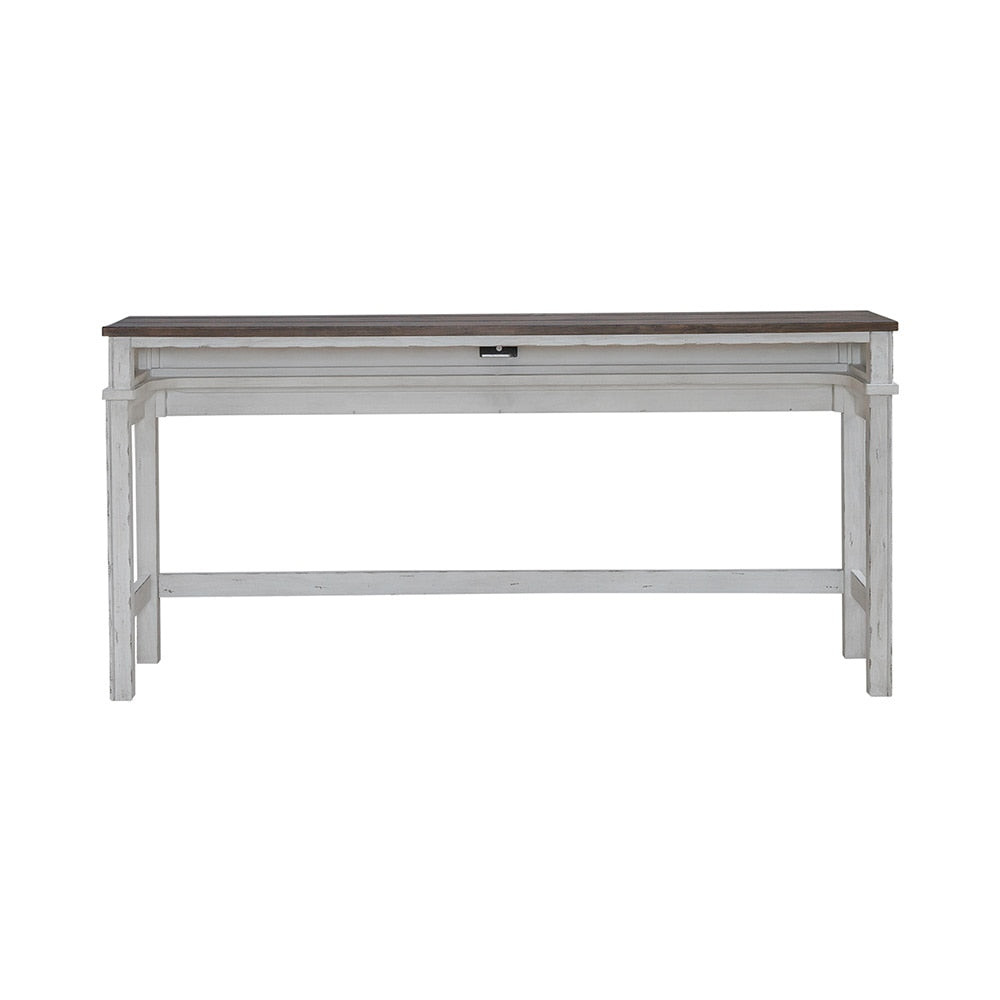 Liberty Furniture - River Place Console Bar Table in Riverstone White & Tobacco - 237-OT7636 veiw 3