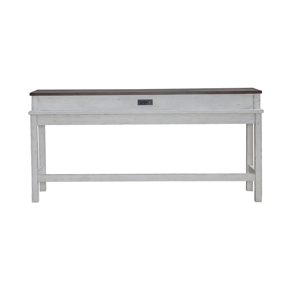 Liberty Furniture - River Place Console Bar Table in Riverstone White & Tobacco - 237-OT7636 veiw 5