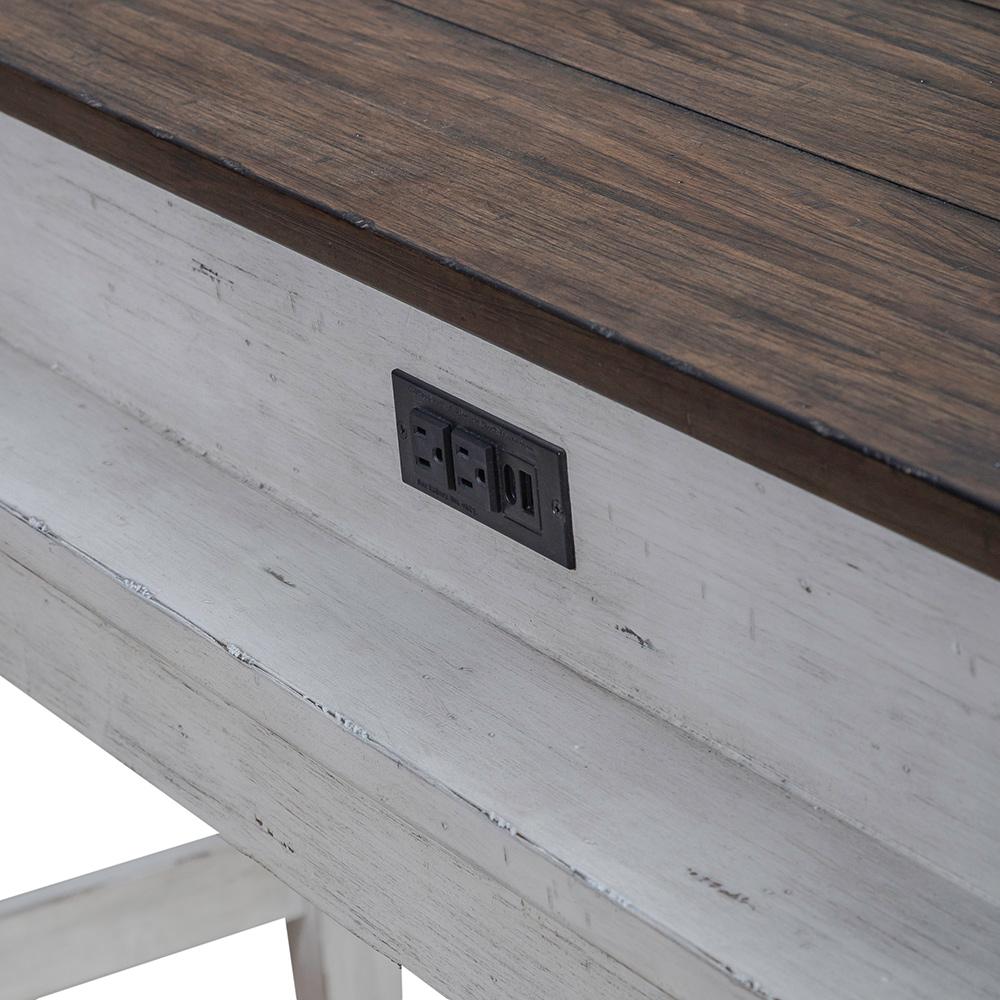 Liberty Furniture - River Place Console Bar Table in Riverstone White & Tobacco - 237-OT7636 veiw 9