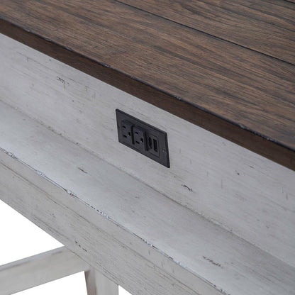 Liberty Furniture - River Place Console Bar Table in Riverstone White & Tobacco - 237-OT7636 veiw 9