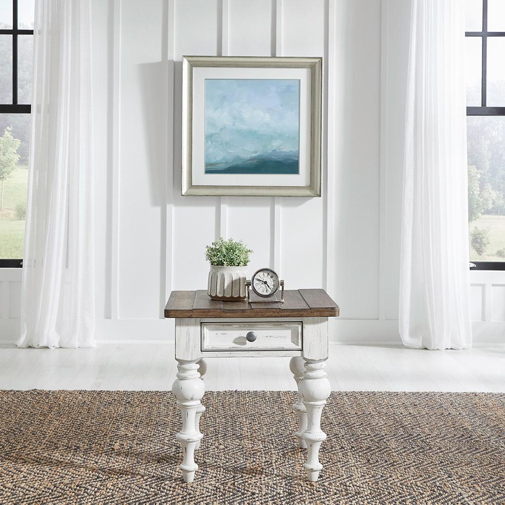 Liberty Furniture - River Place End Table in Riverstone White & Tobacco - 237-OT1020 veiw 1