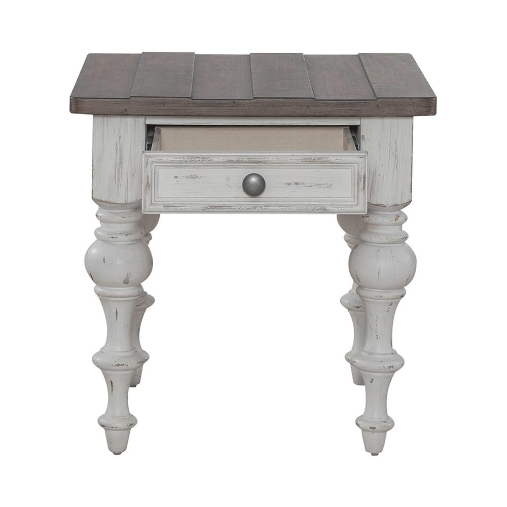 Liberty Furniture - River Place End Table in Riverstone White & Tobacco - 237-OT1020 veiw 3