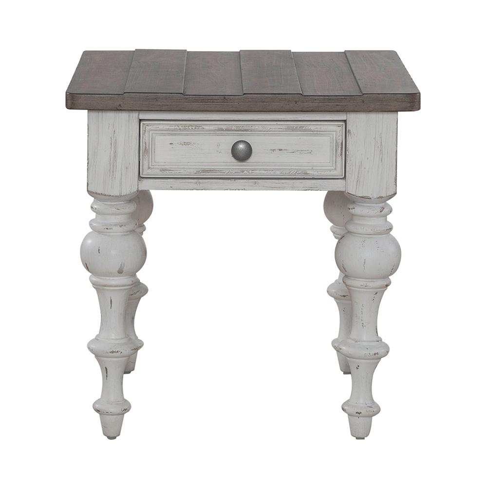 Liberty Furniture - River Place End Table in Riverstone White & Tobacco - 237-OT1020 veiw 4