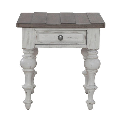 Liberty Furniture - River Place End Table in Riverstone White & Tobacco - 237-OT1020 veiw 4