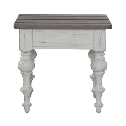 Liberty Furniture - River Place End Table in Riverstone White & Tobacco - 237-OT1020 veiw 5