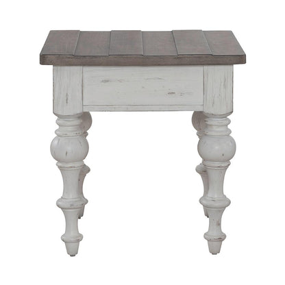 Liberty Furniture - River Place End Table in Riverstone White & Tobacco - 237-OT1020 veiw 6