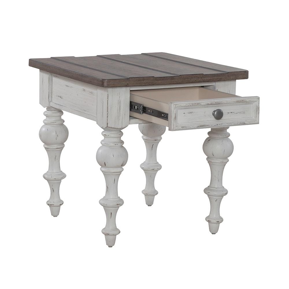 Liberty Furniture - River Place End Table in Riverstone White & Tobacco - 237-OT1020 veiw 8