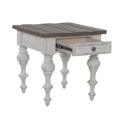 Liberty Furniture - River Place End Table in Riverstone White & Tobacco - 237-OT1020 veiw 8
