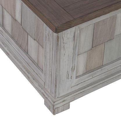 Liberty Furniture - River Place Lift Top Storage Cocktail Table in Riverstone White & Tobacco - 237-OT1011 veiw 3