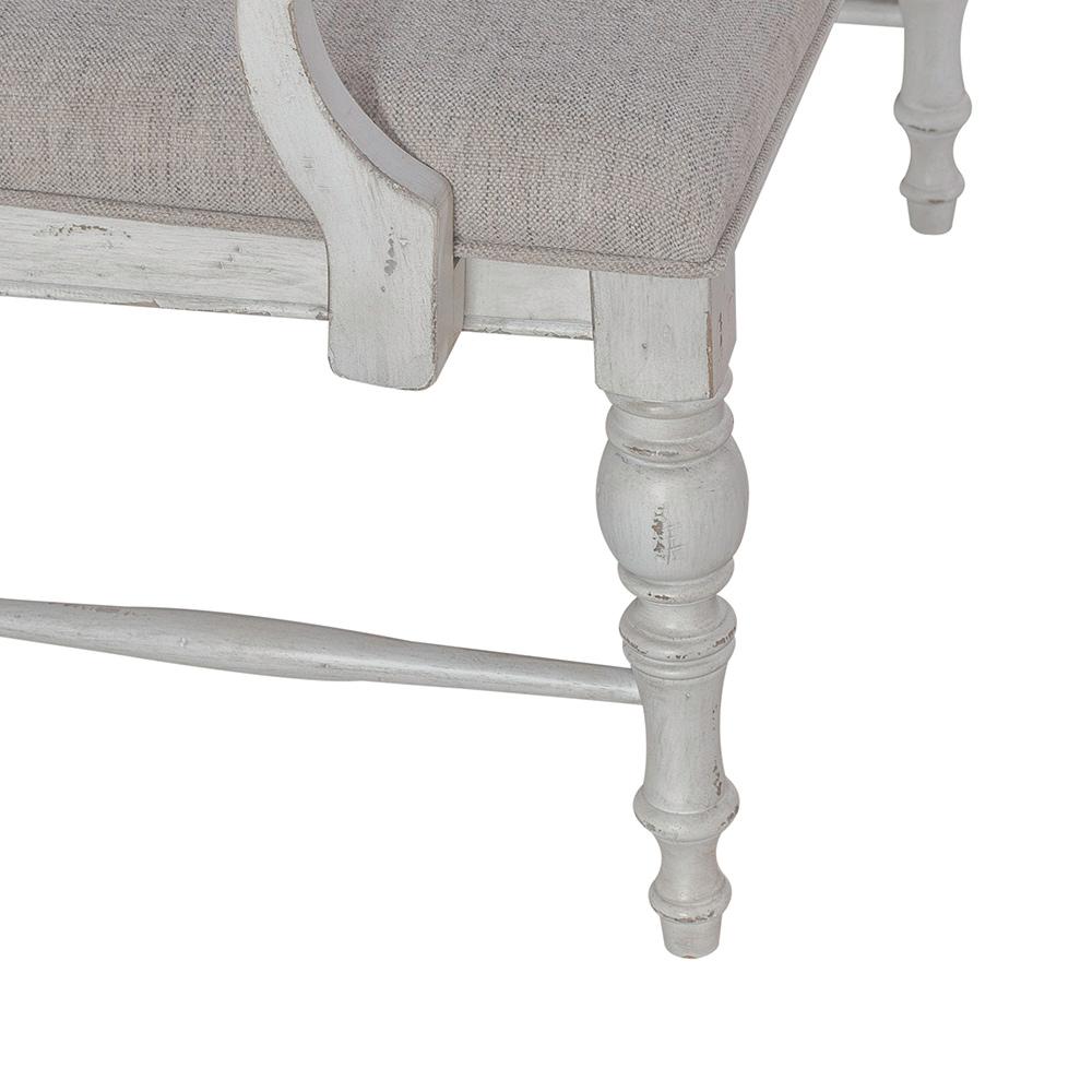 Liberty Furniture - River Place Panel Back Bench  in Riverstone White & Tobacco - 237-C9101B veiw 3