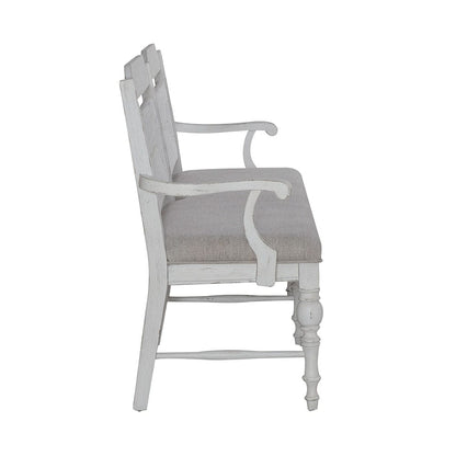 Liberty Furniture - River Place Panel Back Bench  in Riverstone White & Tobacco - 237-C9101B veiw 7