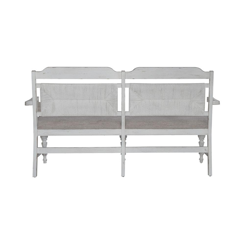 Liberty Furniture - River Place Panel Back Bench  in Riverstone White & Tobacco - 237-C9101B veiw 8