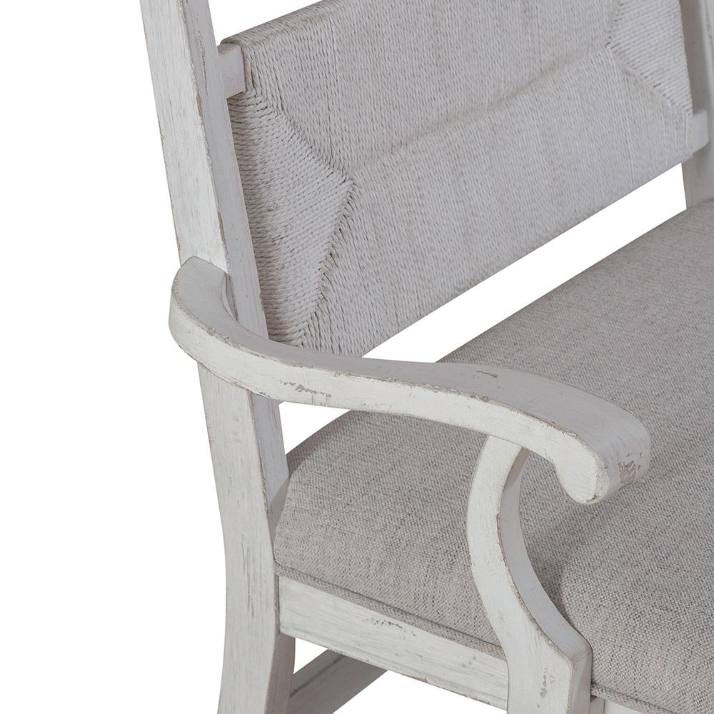 Liberty Furniture - River Place Panel Back Bench  in Riverstone White & Tobacco - 237-C9101B veiw 10