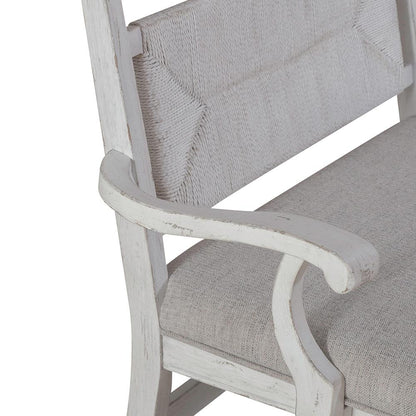 Liberty Furniture - River Place Panel Back Bench  in Riverstone White & Tobacco - 237-C9101B veiw 10