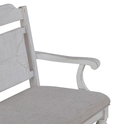 Liberty Furniture - River Place Panel Back Bench  in Riverstone White & Tobacco - 237-C9101B veiw 11