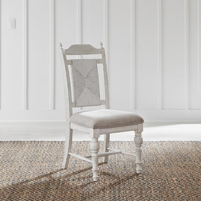 Liberty Furniture - River Place Panel Back Side Chair  in Riverstone White & Tobacco - 237-C9101S veiw 1