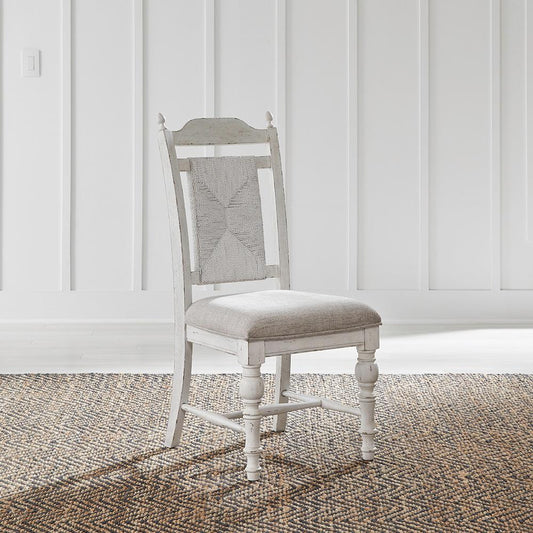 Liberty Furniture - River Place Panel Back Side Chair  in Riverstone White & Tobacco - 237-C9101S veiw 1