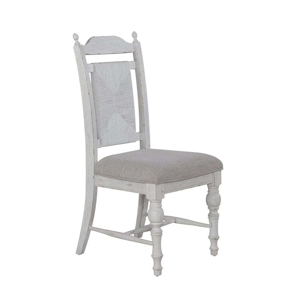 Liberty Furniture - River Place Panel Back Side Chair  in Riverstone White & Tobacco - 237-C9101S veiw 2