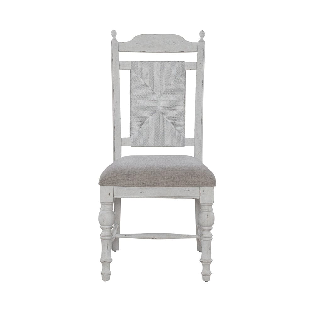 Liberty Furniture - River Place Panel Back Side Chair  in Riverstone White & Tobacco - 237-C9101S veiw 3