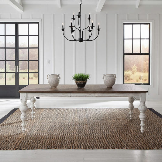 Liberty Furniture - River Place Rectangular Leg Table in Riverstone White & Tobacco - 237-T4290 veiw 1