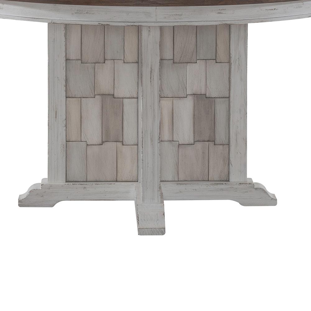 Liberty Furniture - River Place Round Pedestal Table in Riverstone White & Tobacco - 237-DR-PED view 3