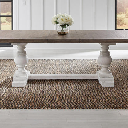 Liberty Furniture - River Place Trestle Table in Riverstone White & Tobacco - 237-DR-TRS veiw 1