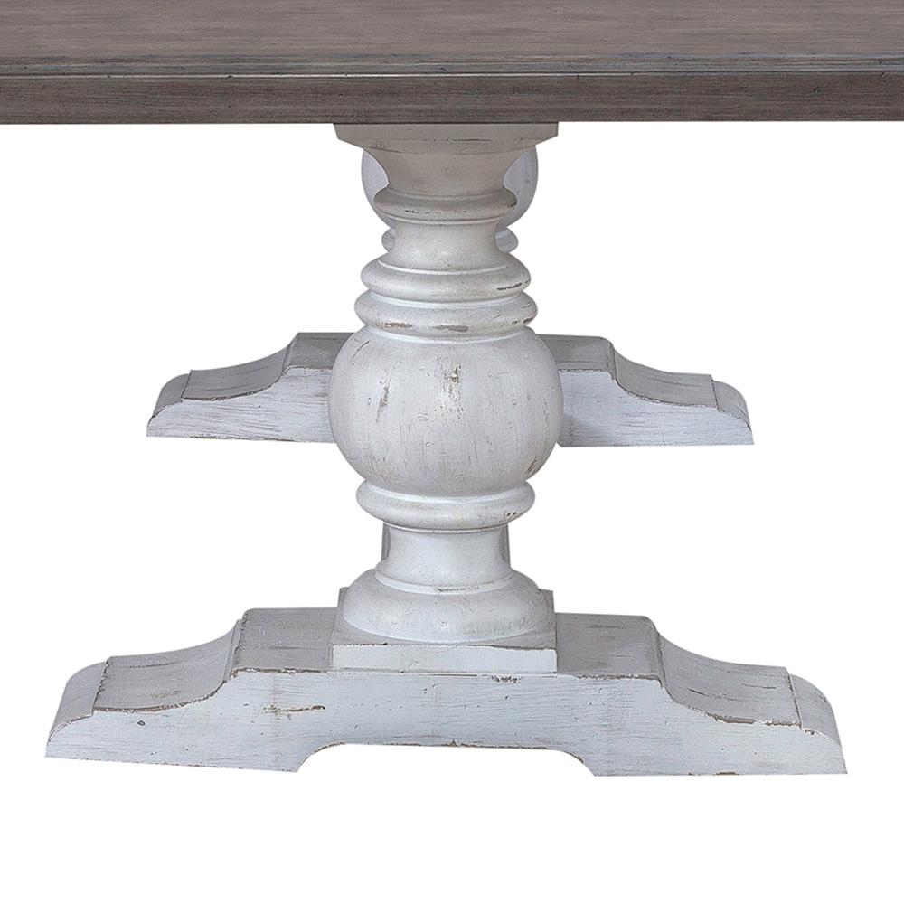Liberty Furniture - River Place Trestle Table in Riverstone White & Tobacco - 237-DR-TRS veiw 3
