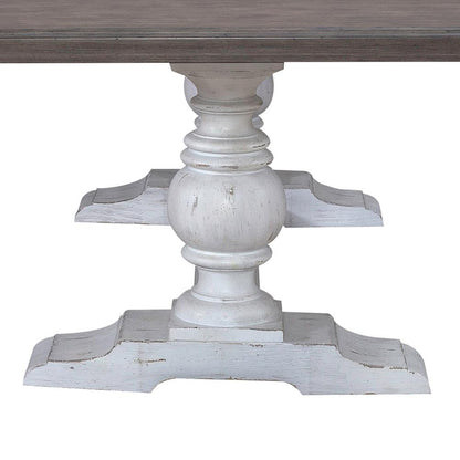 Liberty Furniture - River Place Trestle Table in Riverstone White & Tobacco - 237-DR-TRS veiw 3