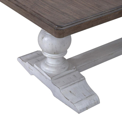 Liberty Furniture - River Place Trestle Table in Riverstone White & Tobacco - 237-DR-TRS veiw 4