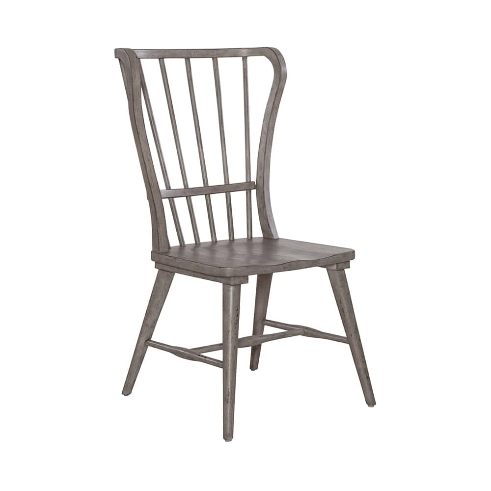 Liberty Furniture - River Place Windsor Back Side Chair  in Riverstone Gray & Tobacco - 237G-C1000S veiw 2