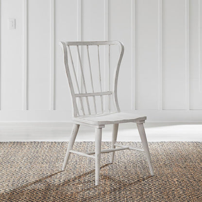 Liberty Furniture - River Place Windsor Back Side Chair  in Riverstone White & Tobacco - 237-C1000S veiw 1