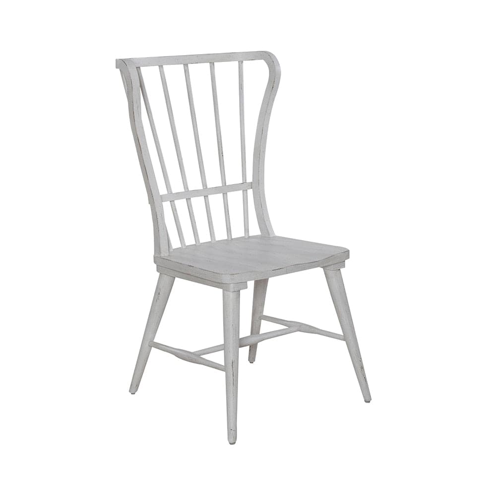 Liberty Furniture - River Place Windsor Back Side Chair  in Riverstone White & Tobacco - 237-C1000S veiw 2